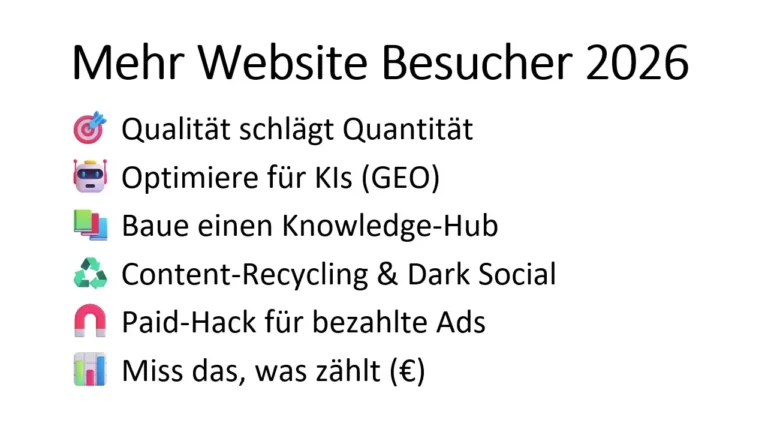Mehr Website Besucher in 2026 Strategien